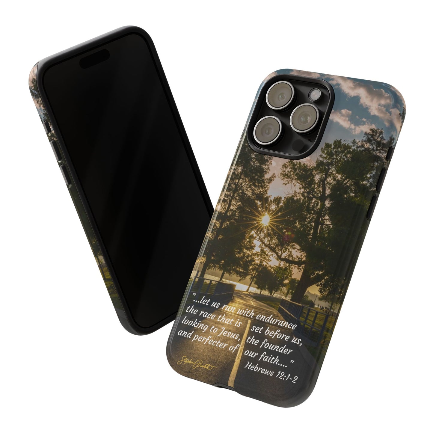 Phone Tough Case -- Heb. 12:1-2 -- Sunrise on the Running Path at White Rock Lake
