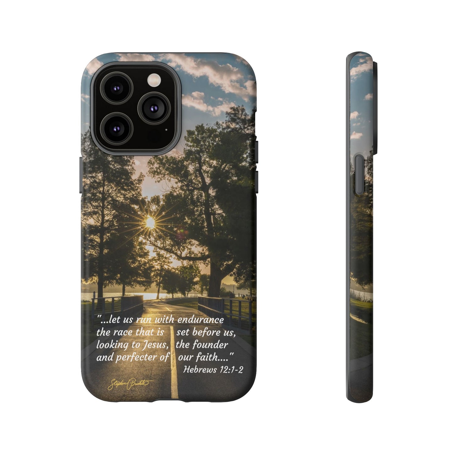 Phone Tough Case -- Heb. 12:1-2 -- Sunrise on the Running Path at White Rock Lake