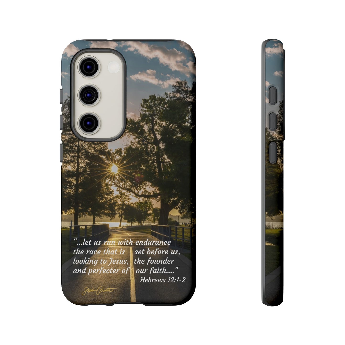 Phone Tough Case -- Heb. 12:1-2 -- Sunrise on the Running Path at White Rock Lake
