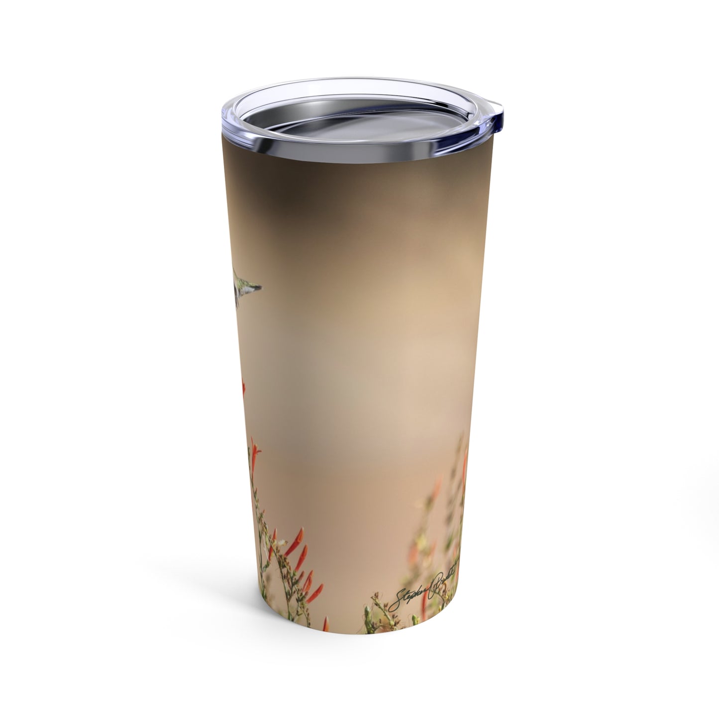 Tumbler 20oz -- Hummingbird and Flowers