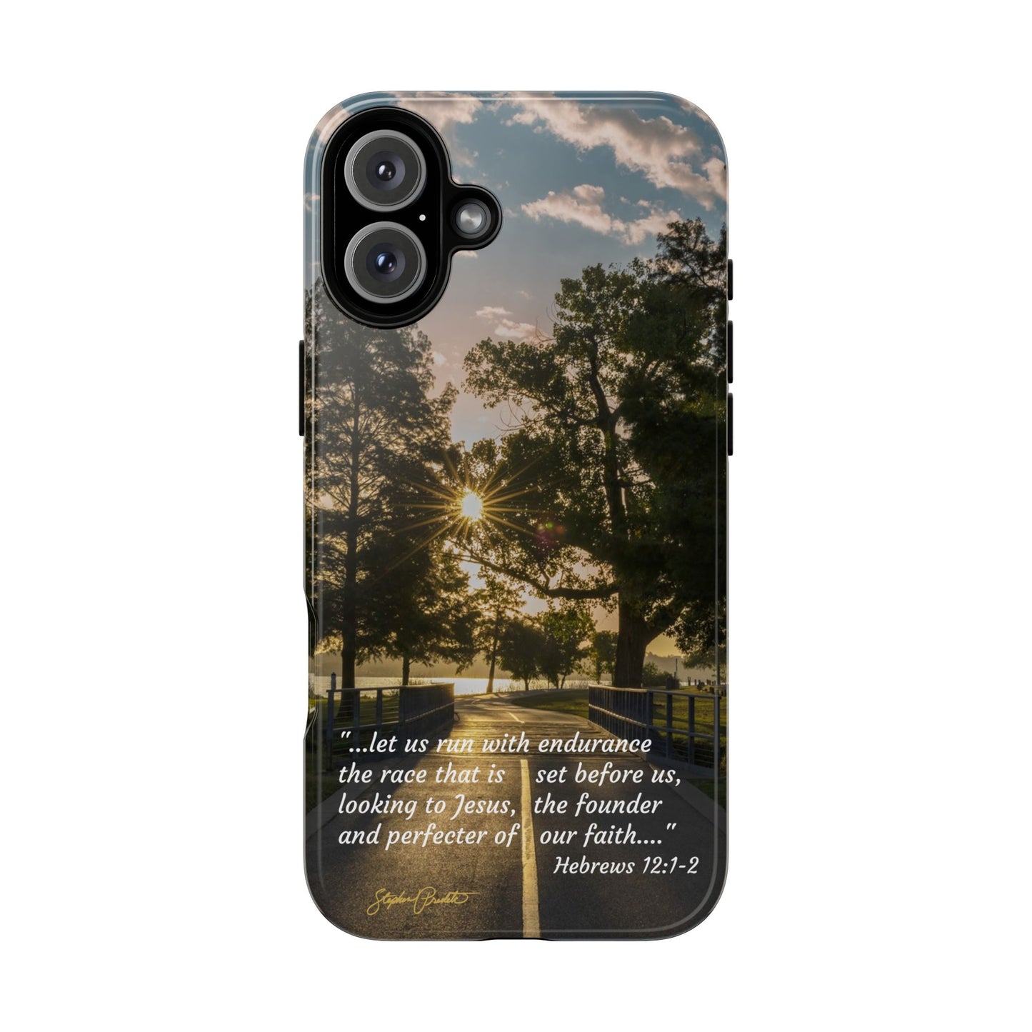Phone Tough Case -- Heb. 12:1-2 -- Sunrise on the Running Path at White Rock Lake