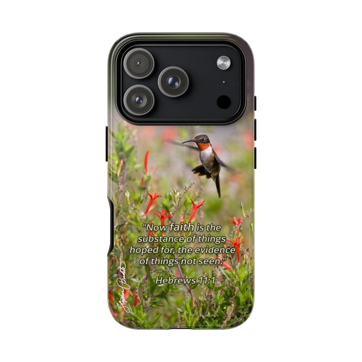 Phone Tough Case -- Heb. 11:1 -- Ruby-throated Hummingbird
