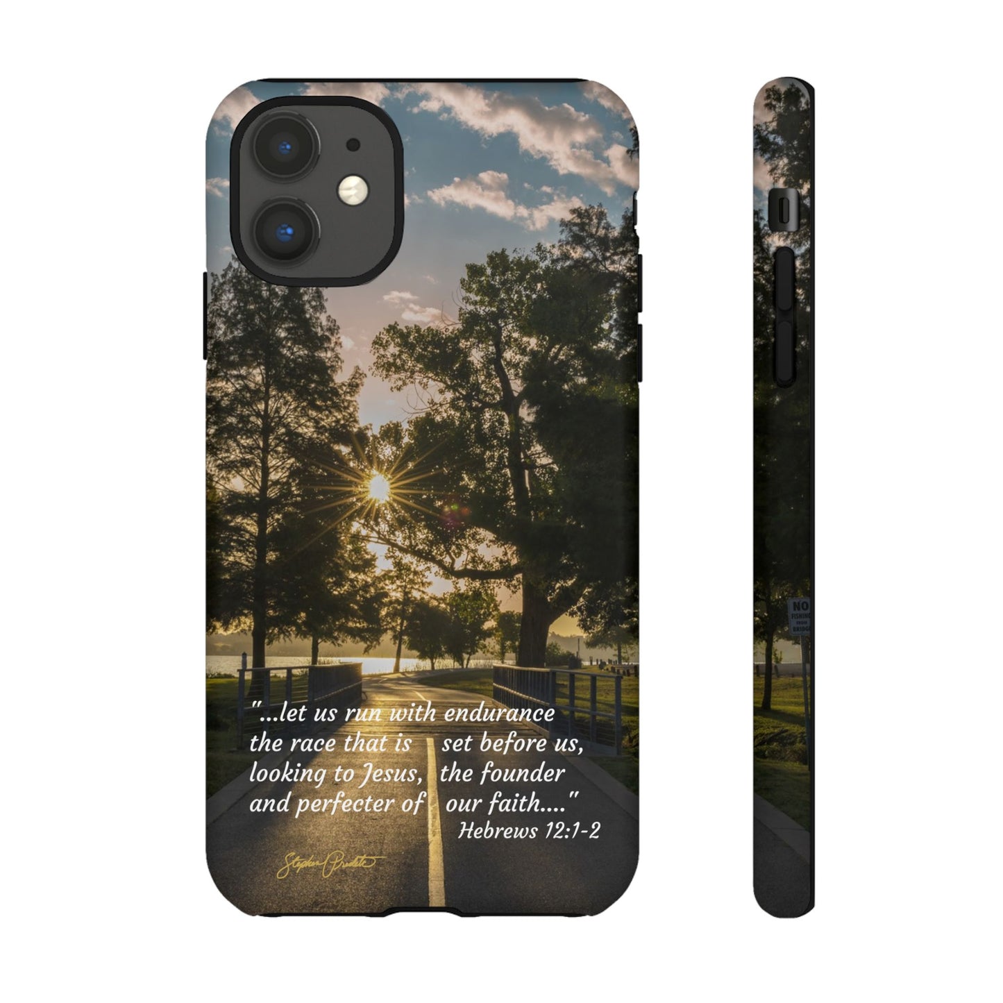 Phone Tough Case -- Heb. 12:1-2 -- Sunrise on the Running Path at White Rock Lake