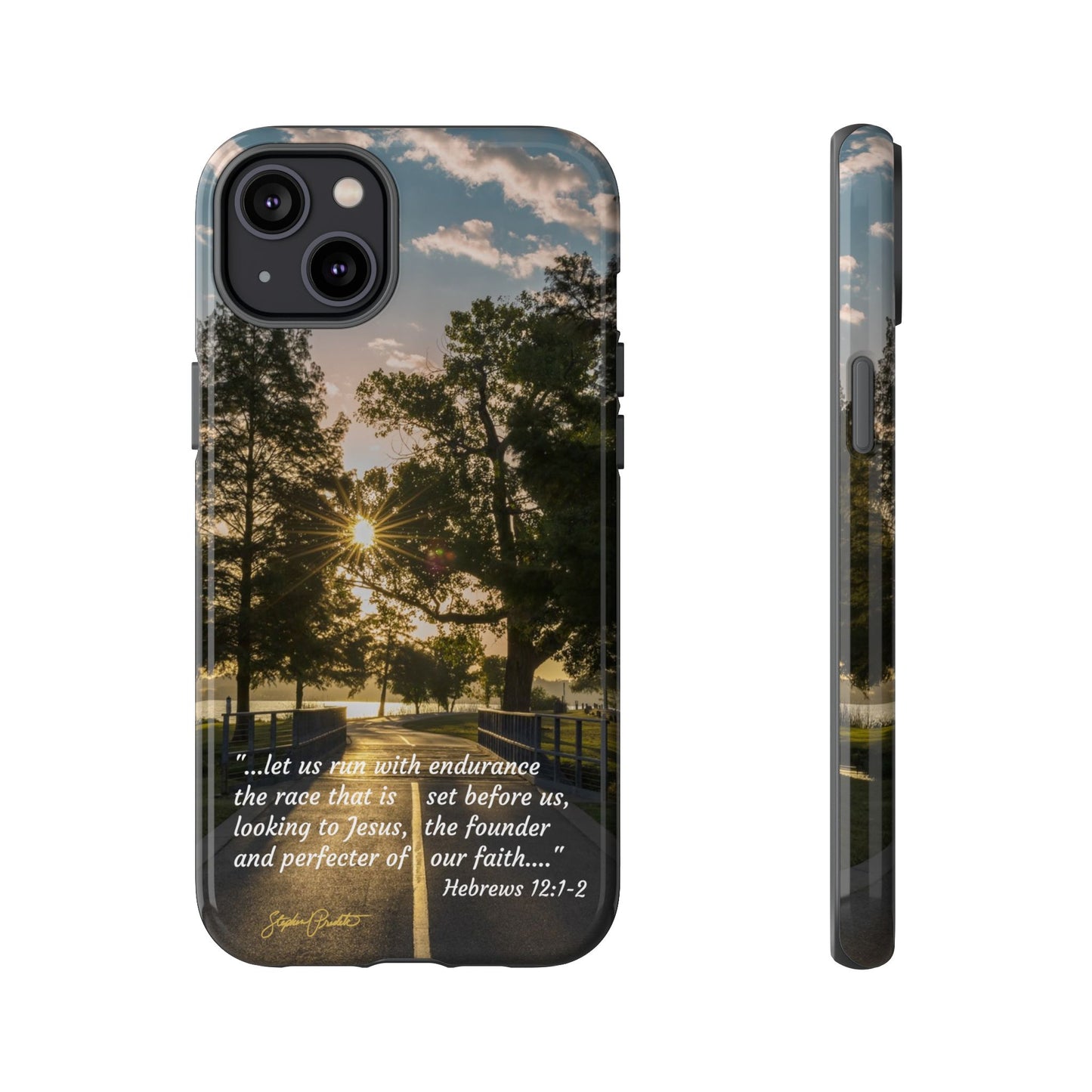 Phone Tough Case -- Heb. 12:1-2 -- Sunrise on the Running Path at White Rock Lake