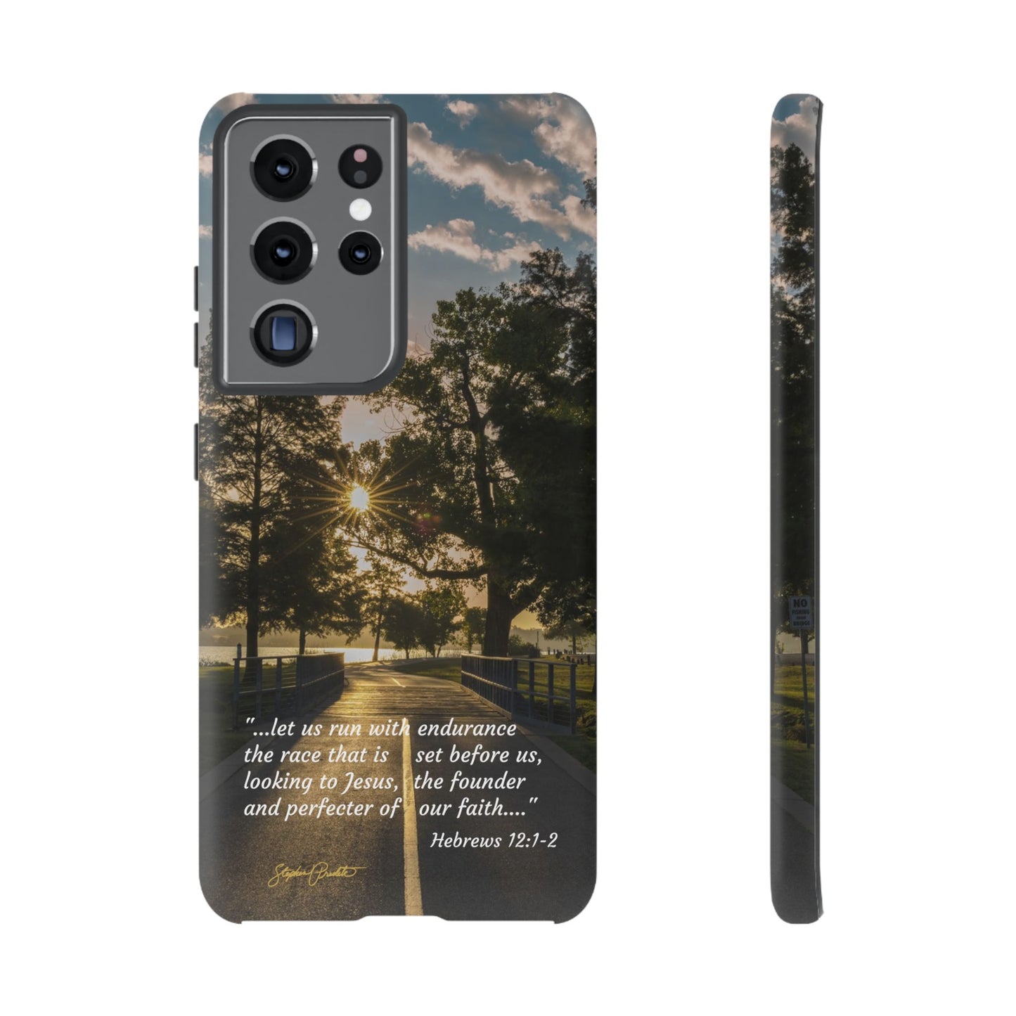 Phone Tough Case -- Heb. 12:1-2 -- Sunrise on the Running Path at White Rock Lake
