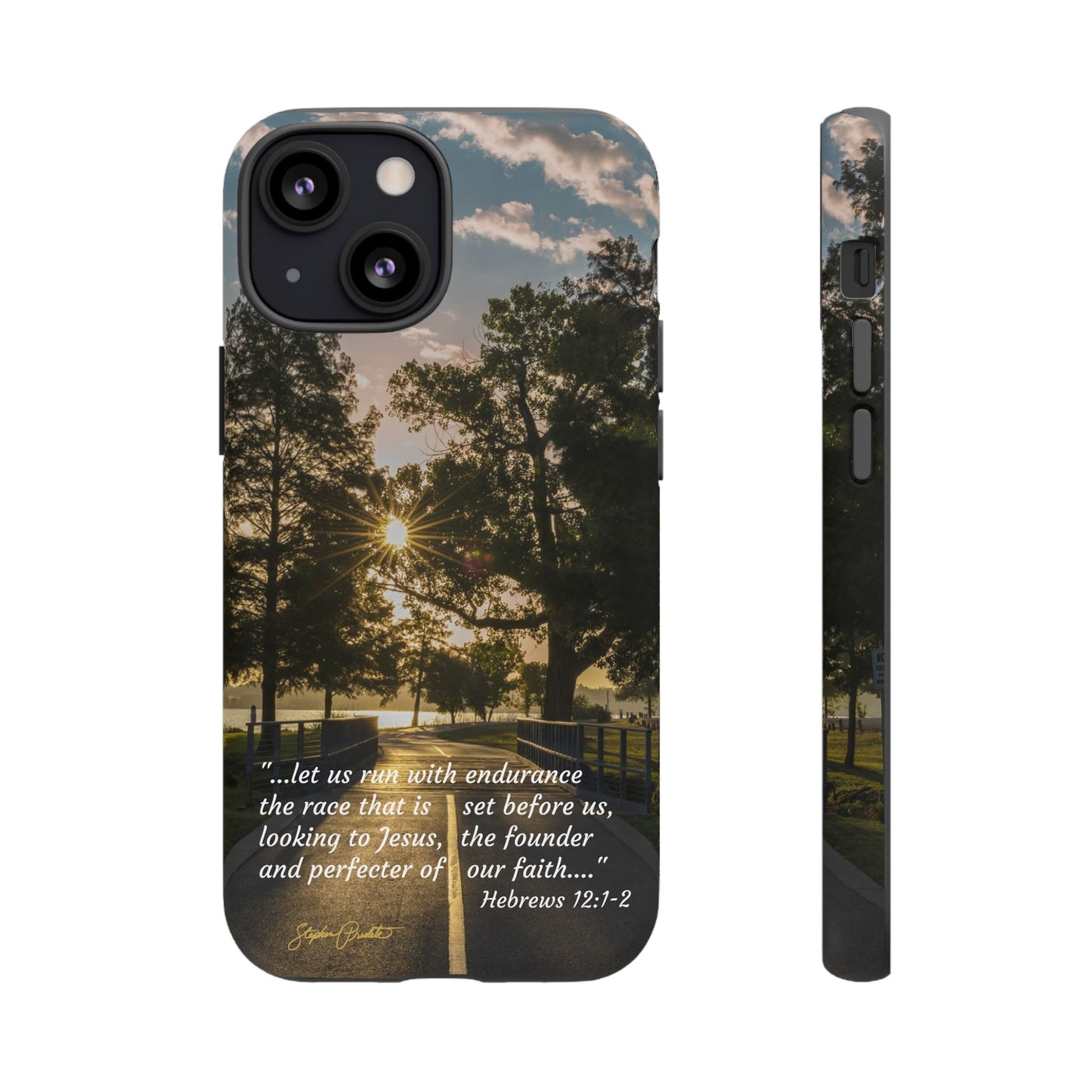 Phone Tough Case -- Heb. 12:1-2 -- Sunrise on the Running Path at White Rock Lake