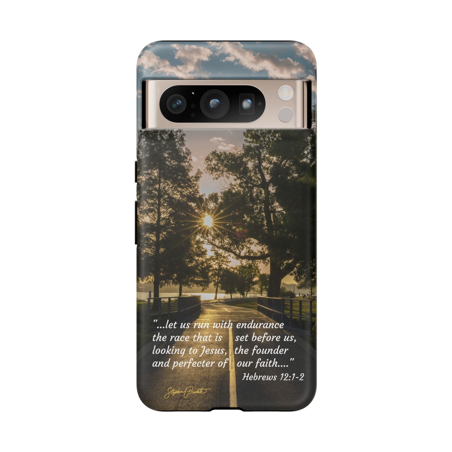 Phone Tough Case -- Heb. 12:1-2 -- Sunrise on the Running Path at White Rock Lake