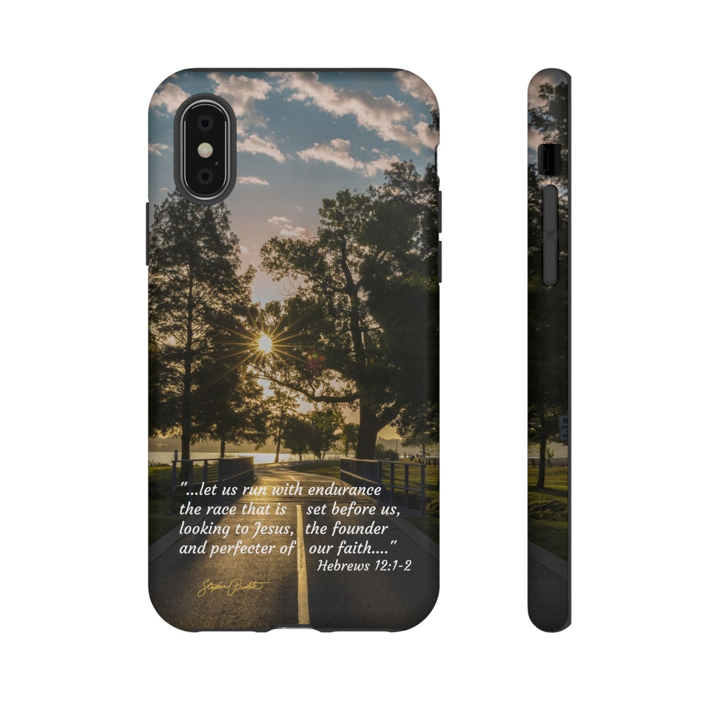 Phone Tough Case -- Heb. 12:1-2 -- Sunrise on the Running Path at White Rock Lake
