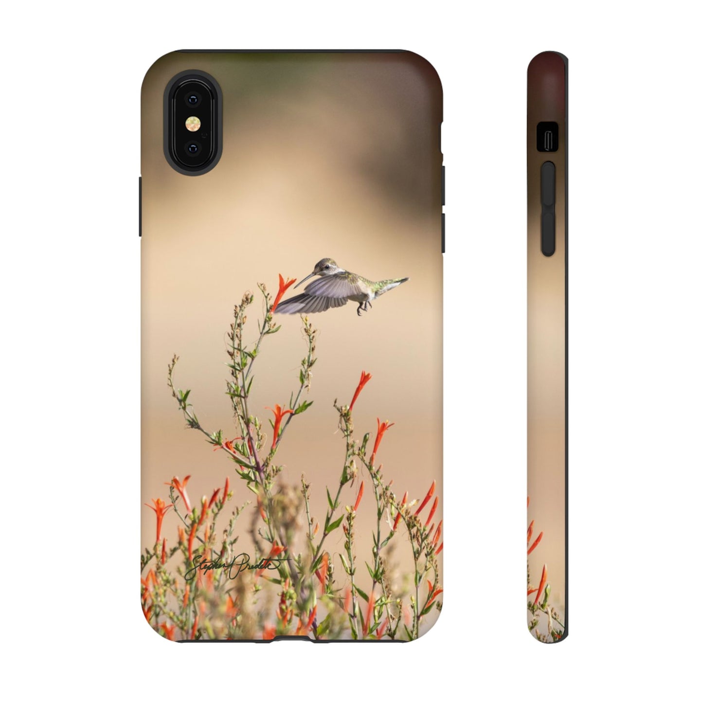 Phone Tough Case -- Hummingbird at Red Flowers