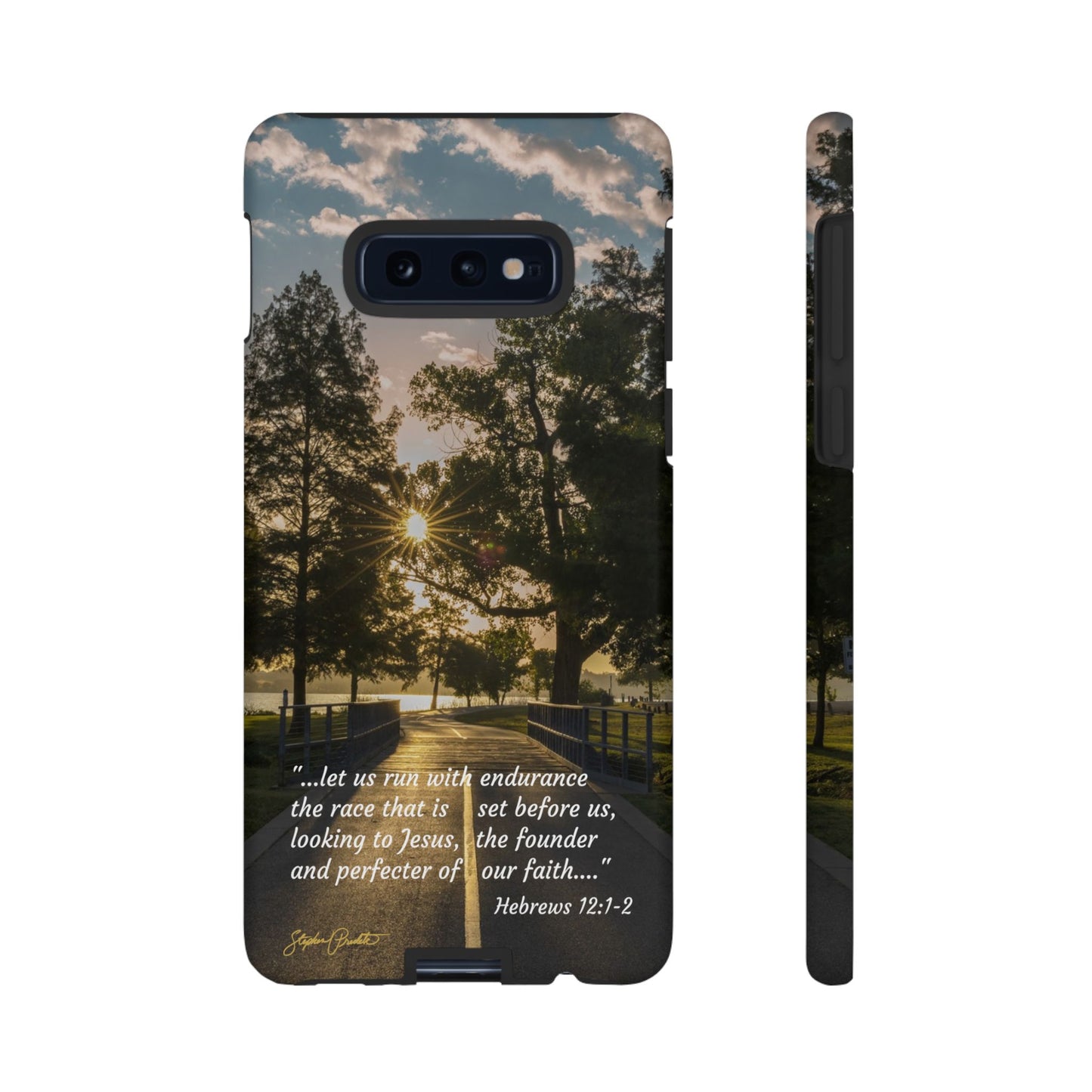 Phone Tough Case -- Heb. 12:1-2 -- Sunrise on the Running Path at White Rock Lake