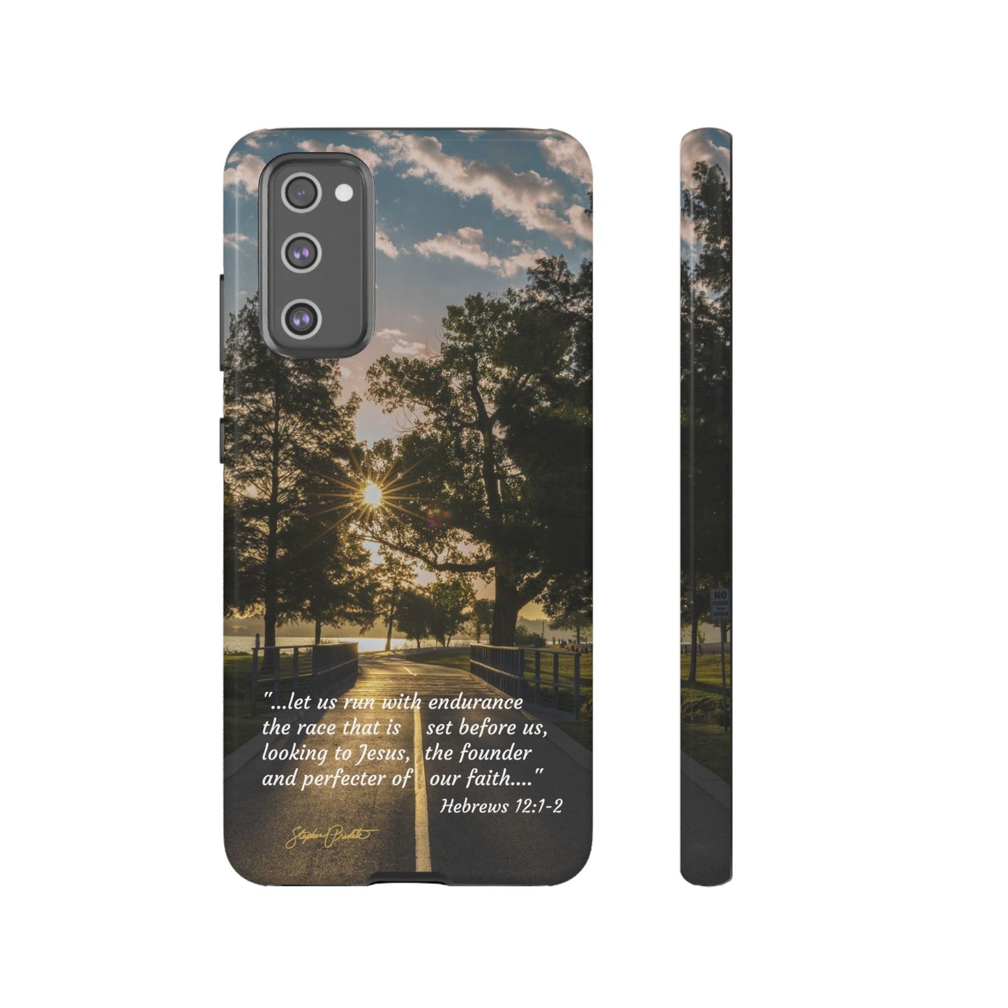 Phone Tough Case -- Heb. 12:1-2 -- Sunrise on the Running Path at White Rock Lake