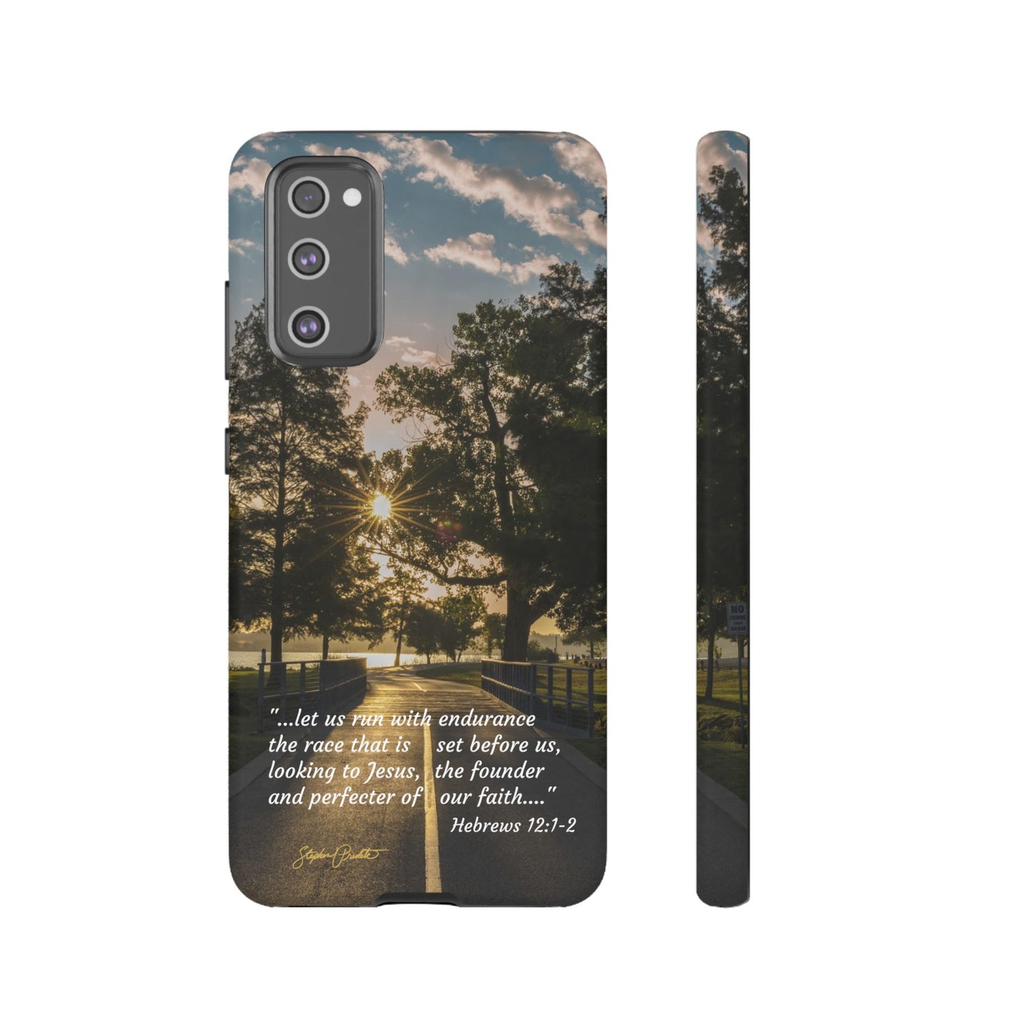 Phone Tough Case -- Heb. 12:1-2 -- Sunrise on the Running Path at White Rock Lake