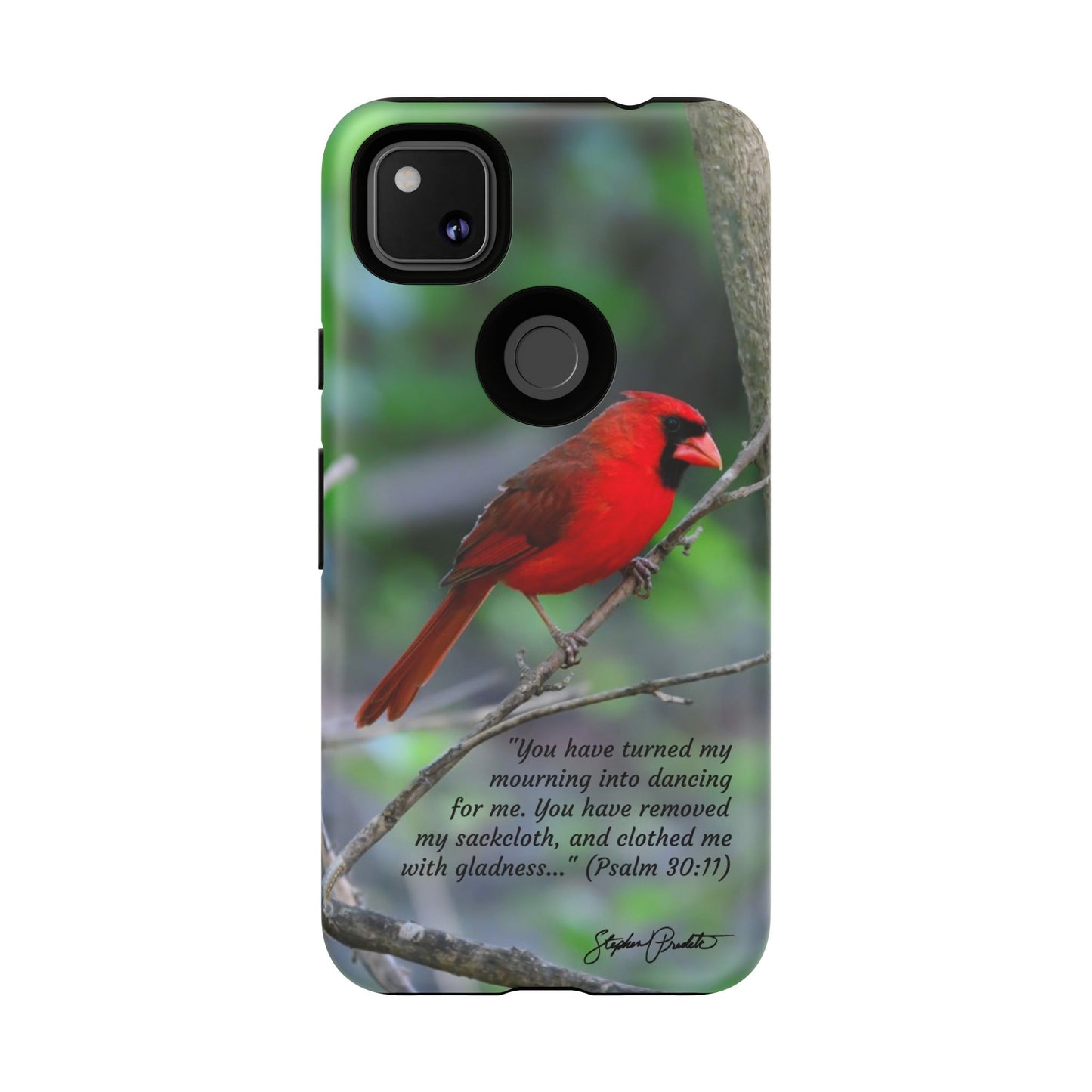 Phone Tough Case - Northern Cardinal 2 with Verse Psalm 30:11