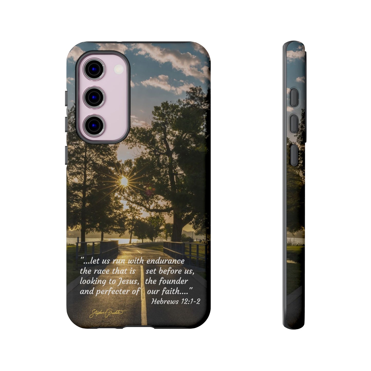 Phone Tough Case -- Heb. 12:1-2 -- Sunrise on the Running Path at White Rock Lake
