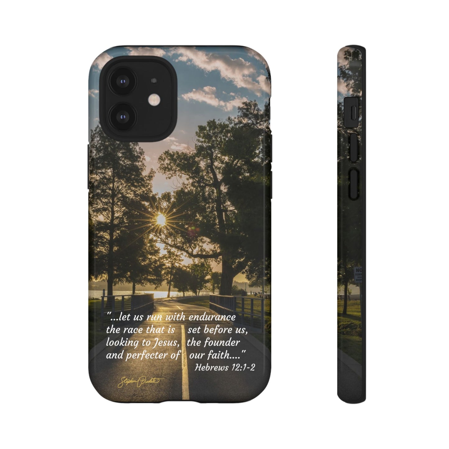 Phone Tough Case -- Heb. 12:1-2 -- Sunrise on the Running Path at White Rock Lake