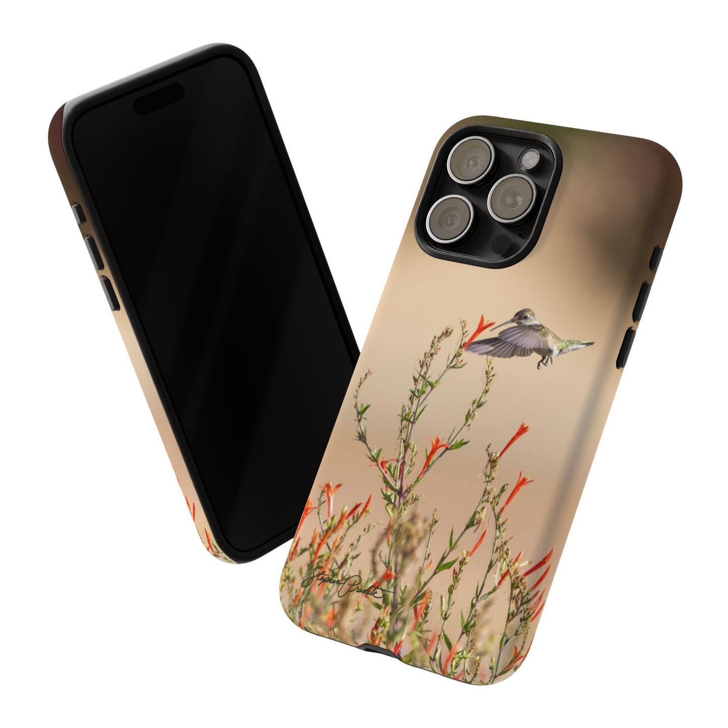 Phone Tough Case -- Hummingbird at Red Flowers