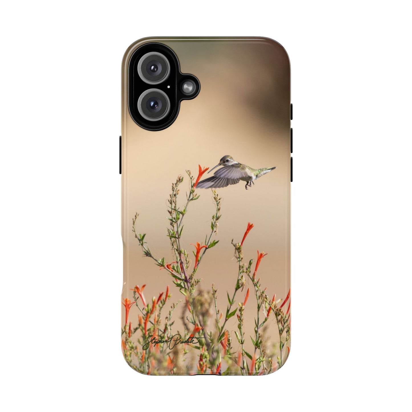 Phone Tough Case -- Hummingbird at Red Flowers