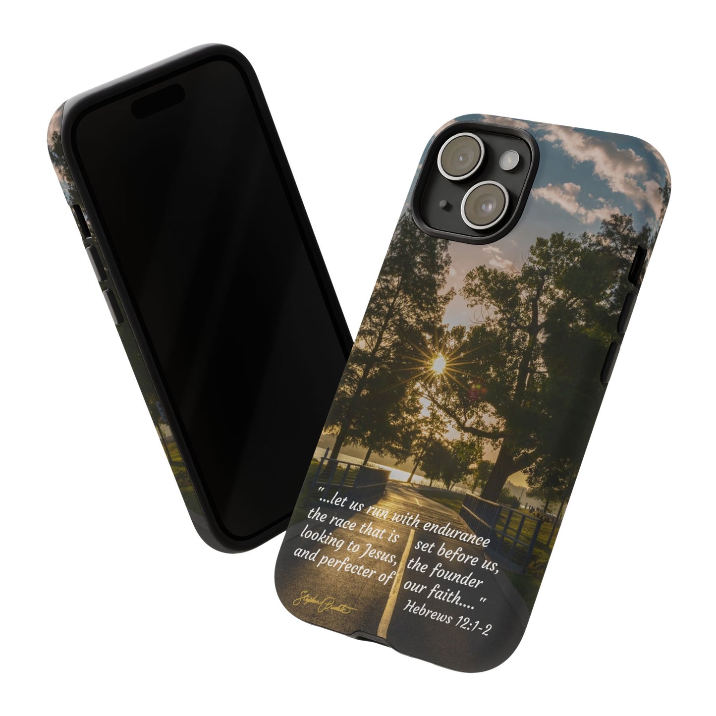 Phone Tough Case -- Heb. 12:1-2 -- Sunrise on the Running Path at White Rock Lake