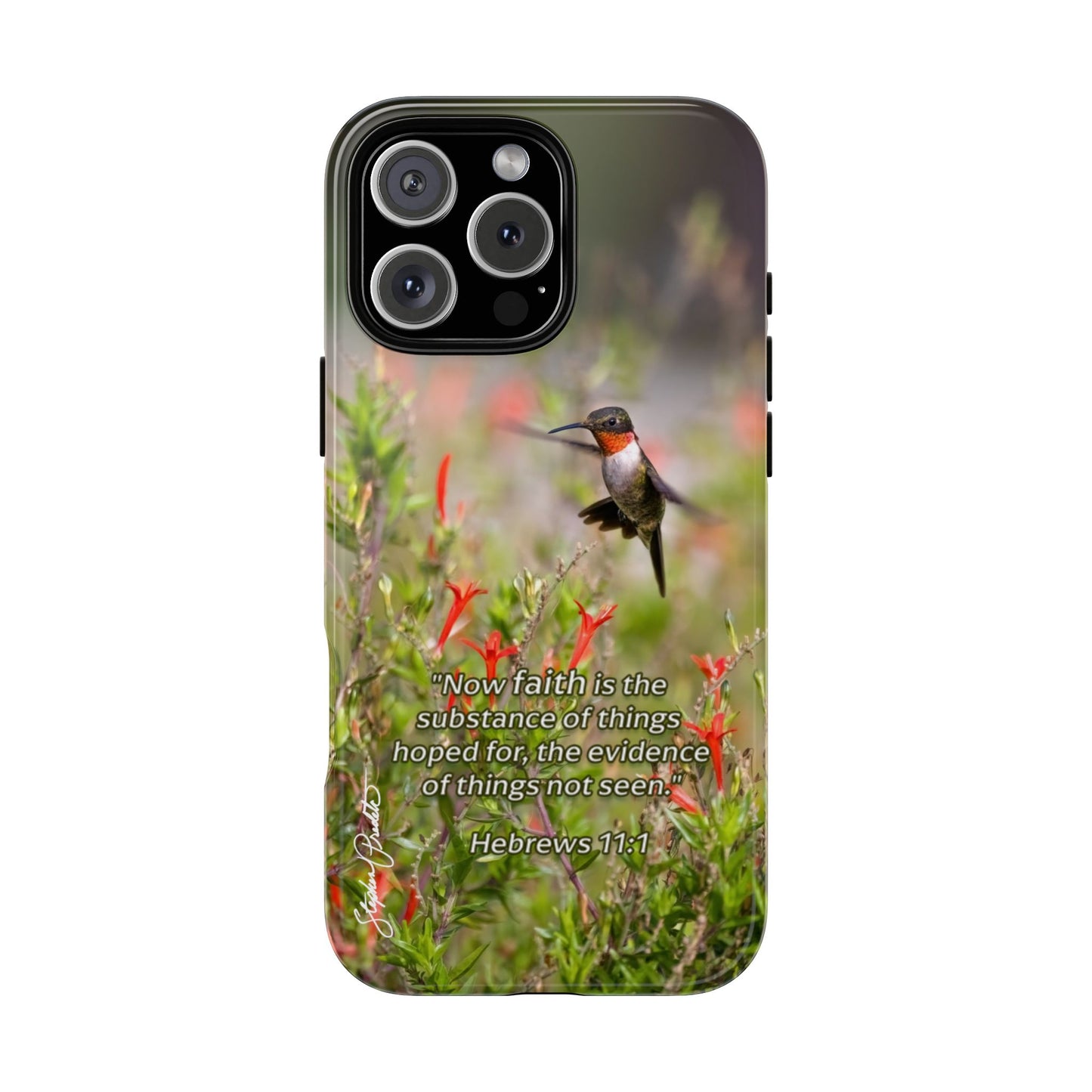 Phone Tough Case -- Heb. 11:1 -- Ruby-throated Hummingbird