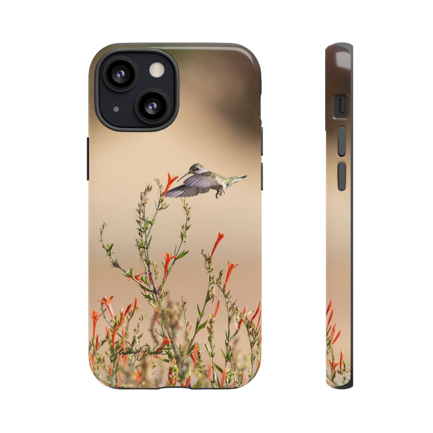 Phone Tough Case -- Hummingbird at Red Flowers