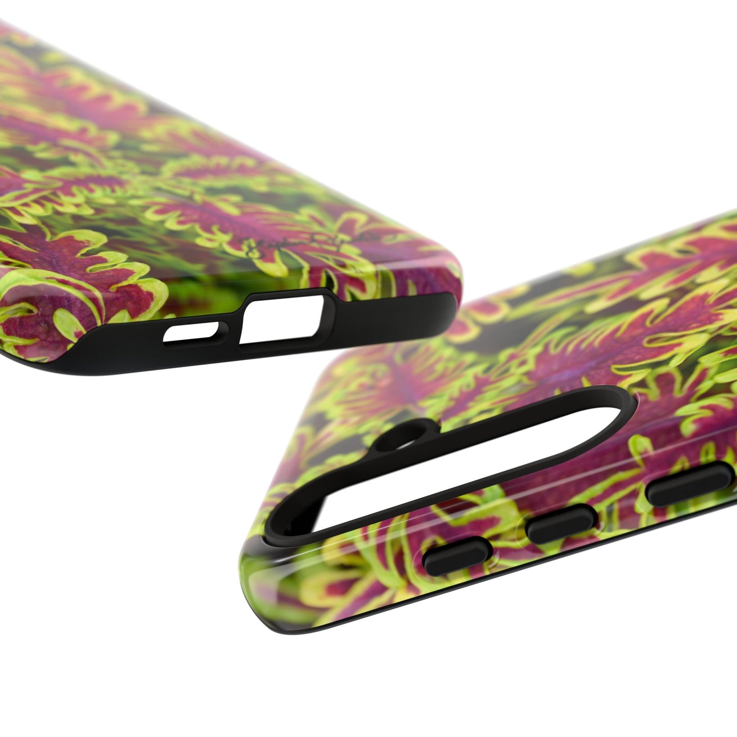 Phone Tough Case — Vibrant Variegated Botanical Design with Coleus Leaves