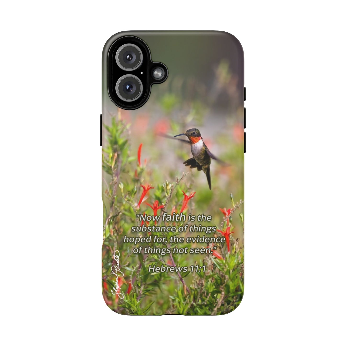 Phone Tough Case -- Heb. 11:1 -- Ruby-throated Hummingbird