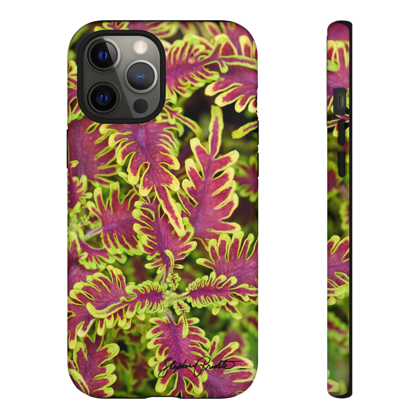 Phone Tough Case — Vibrant Variegated Botanical Design with Coleus Leaves
