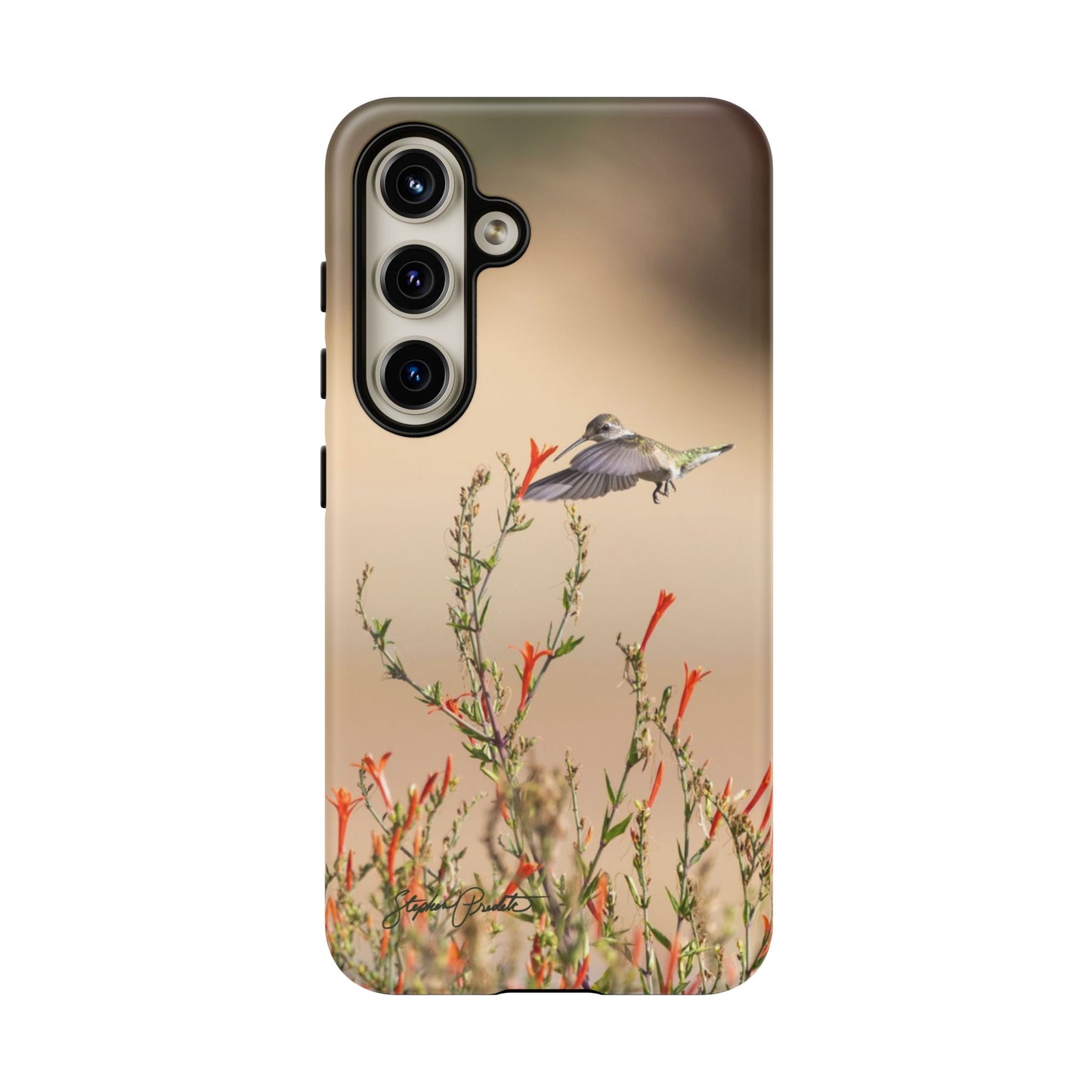 Phone Tough Case -- Hummingbird at Red Flowers
