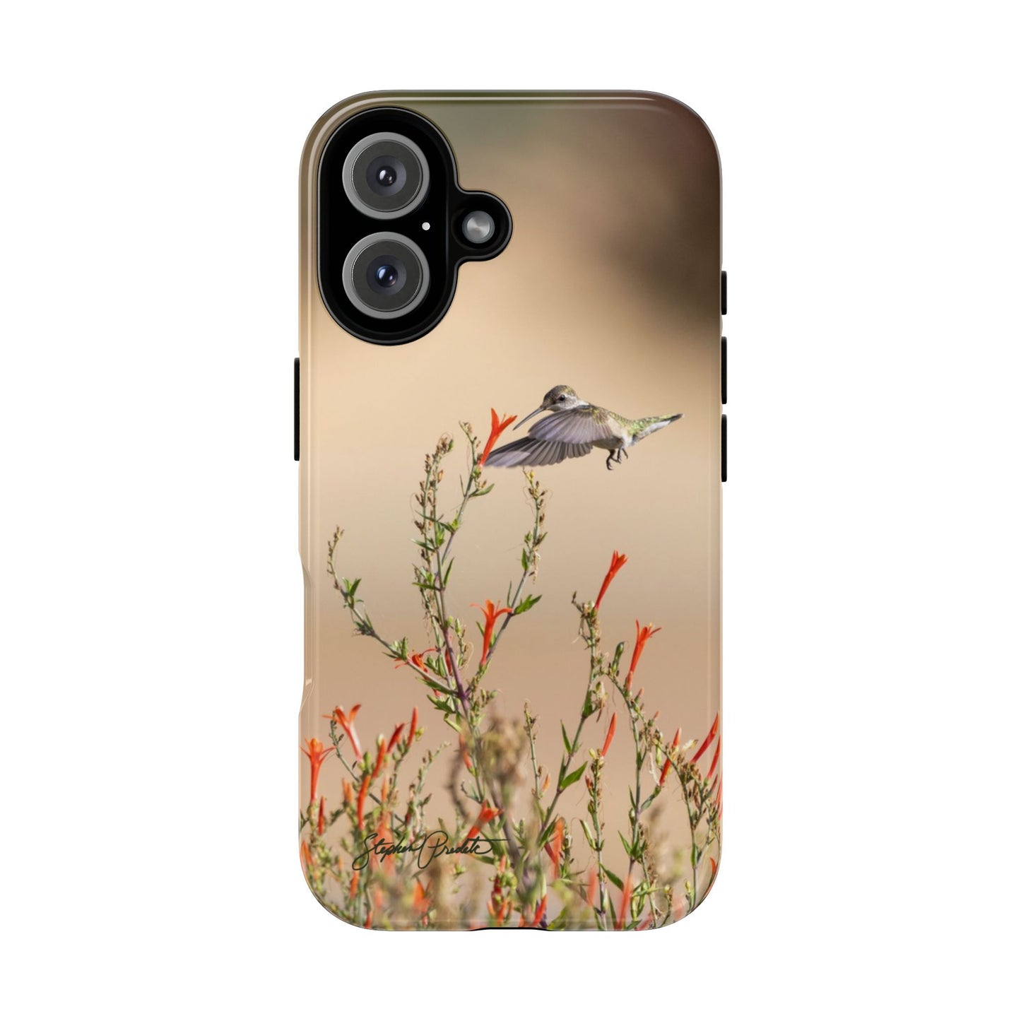 Phone Tough Case -- Hummingbird at Red Flowers