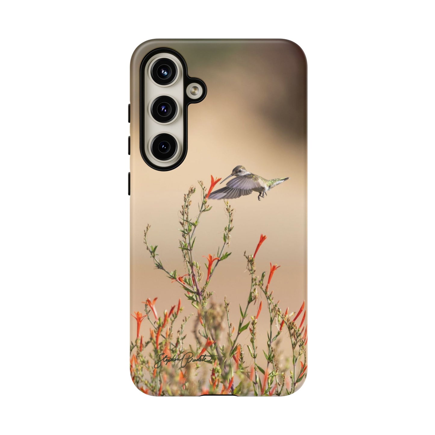 Phone Tough Case -- Hummingbird at Red Flowers