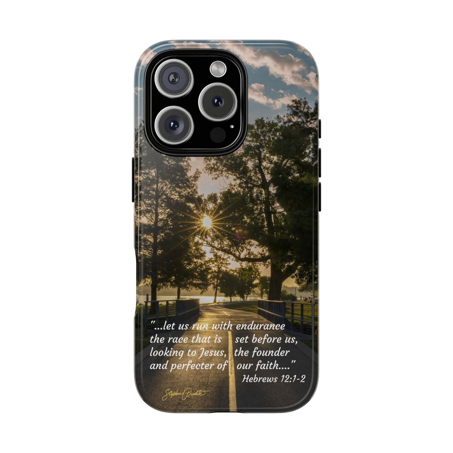 Phone Tough Case -- Heb. 12:1-2 -- Sunrise on the Running Path at White Rock Lake