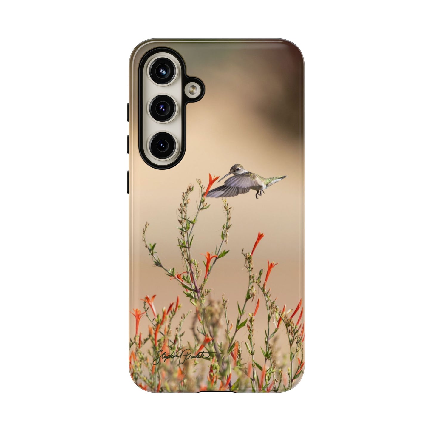 Phone Tough Case -- Hummingbird at Red Flowers