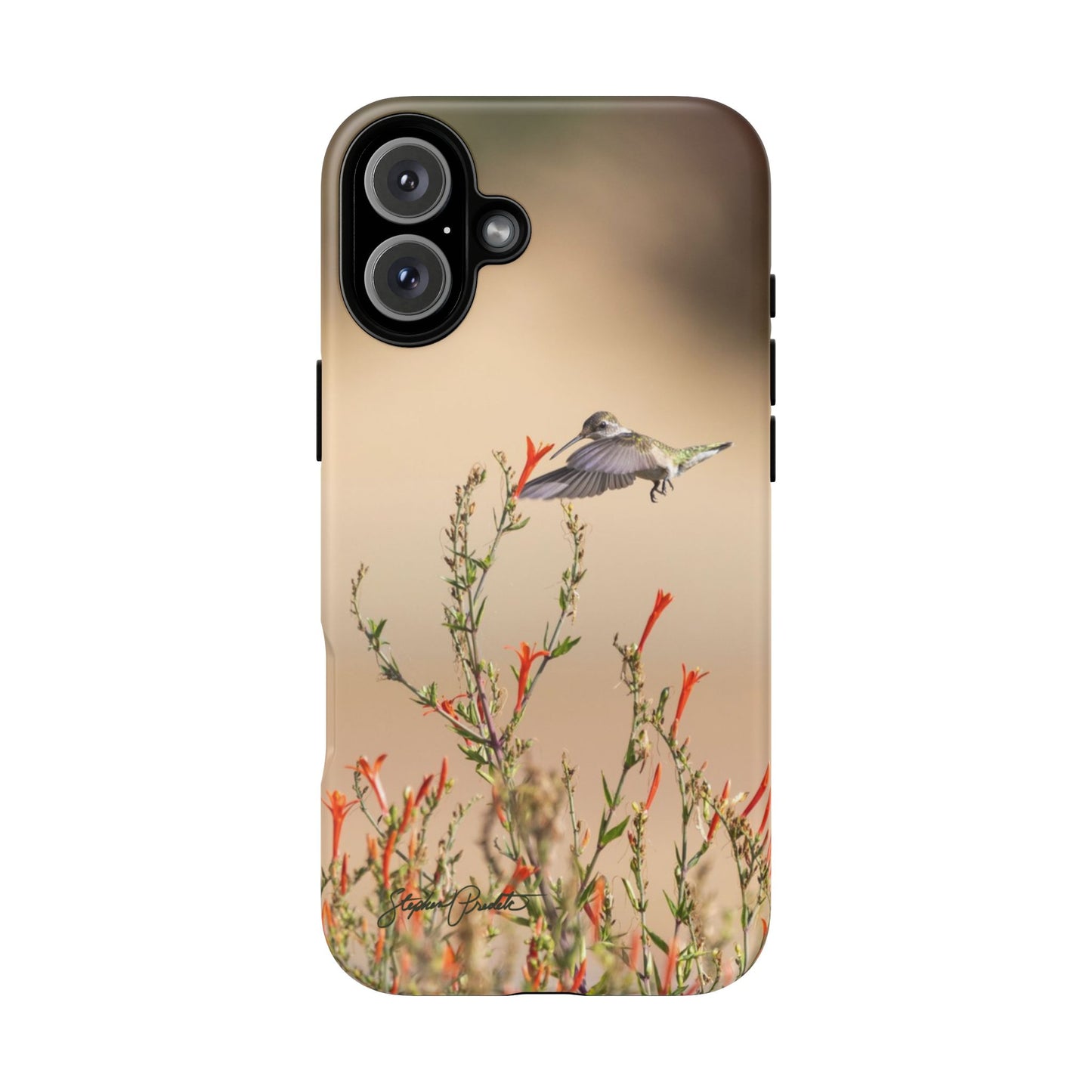 Phone Tough Case -- Hummingbird at Red Flowers