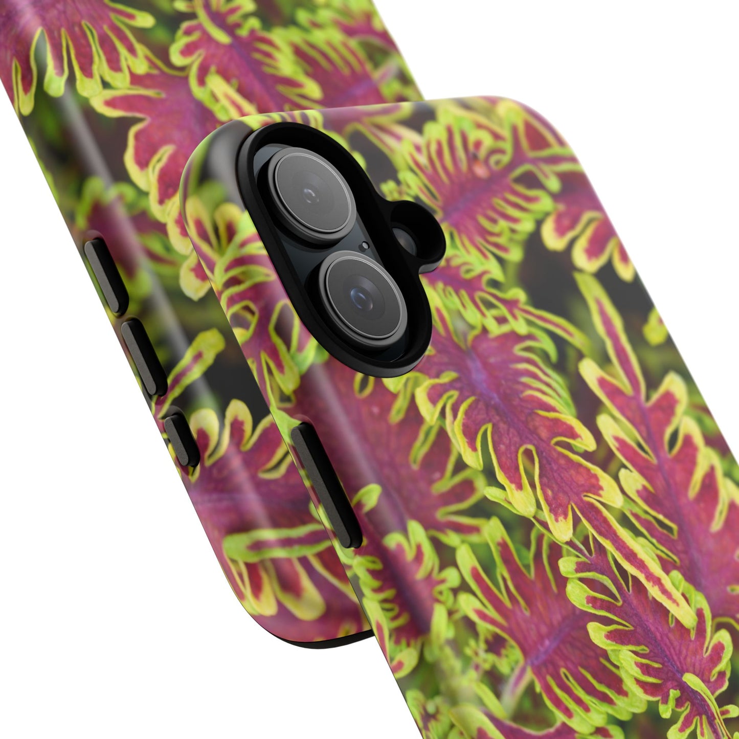 Phone Tough Case — Vibrant Variegated Botanical Design with Coleus Leaves