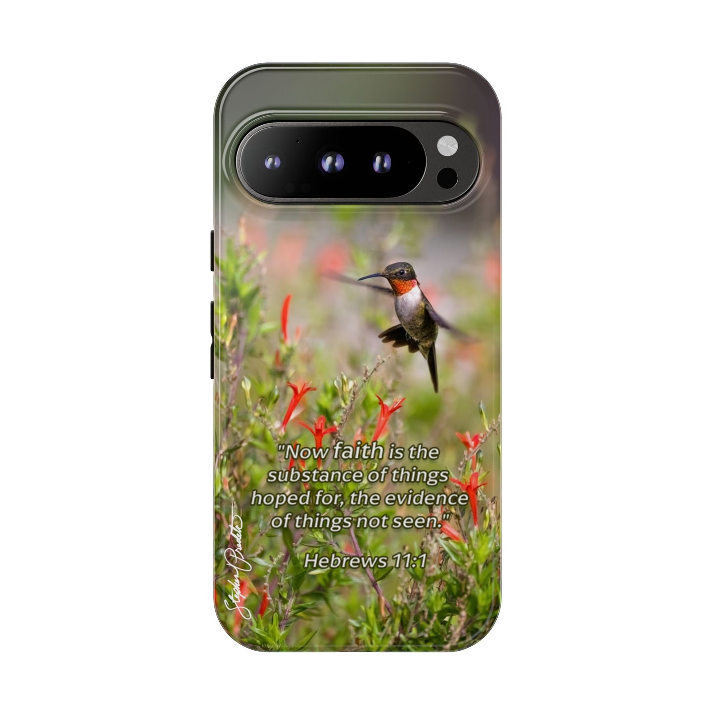 Phone Tough Case -- Heb. 11:1 -- Ruby-throated Hummingbird