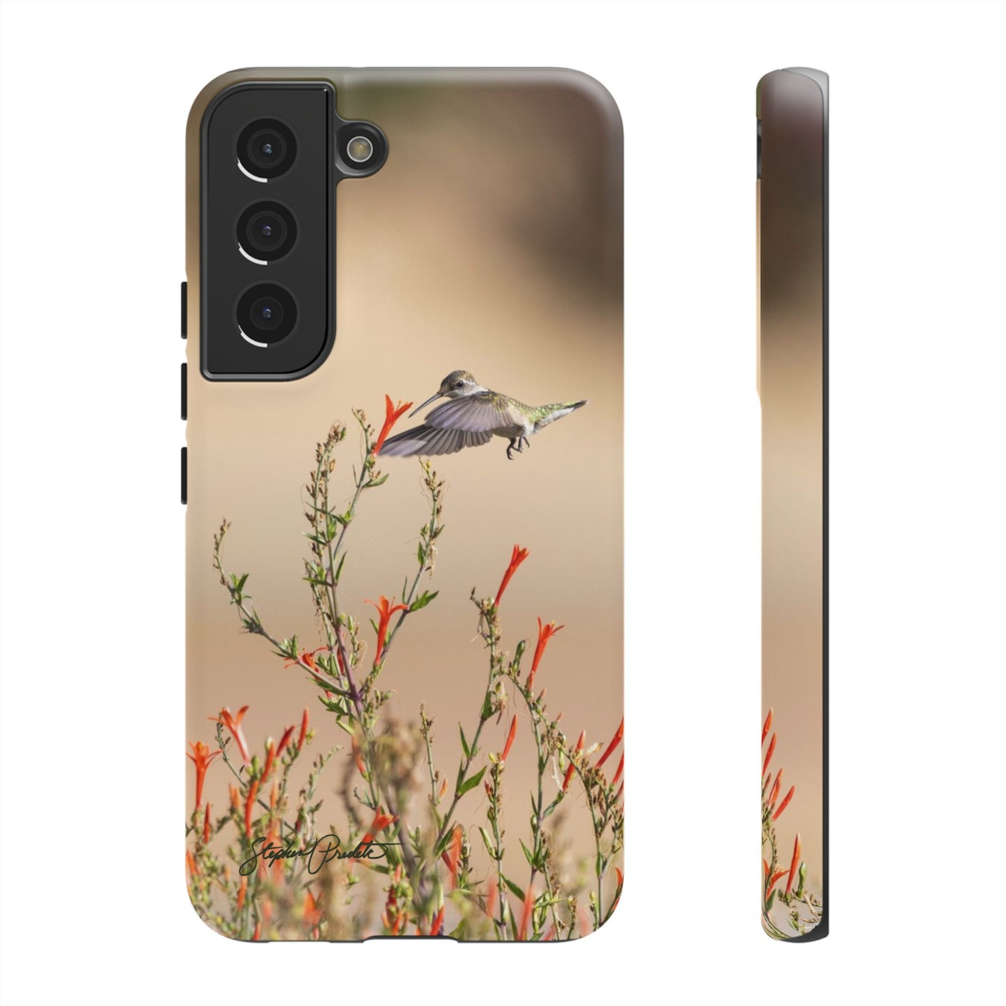 Phone Tough Case -- Hummingbird at Red Flowers