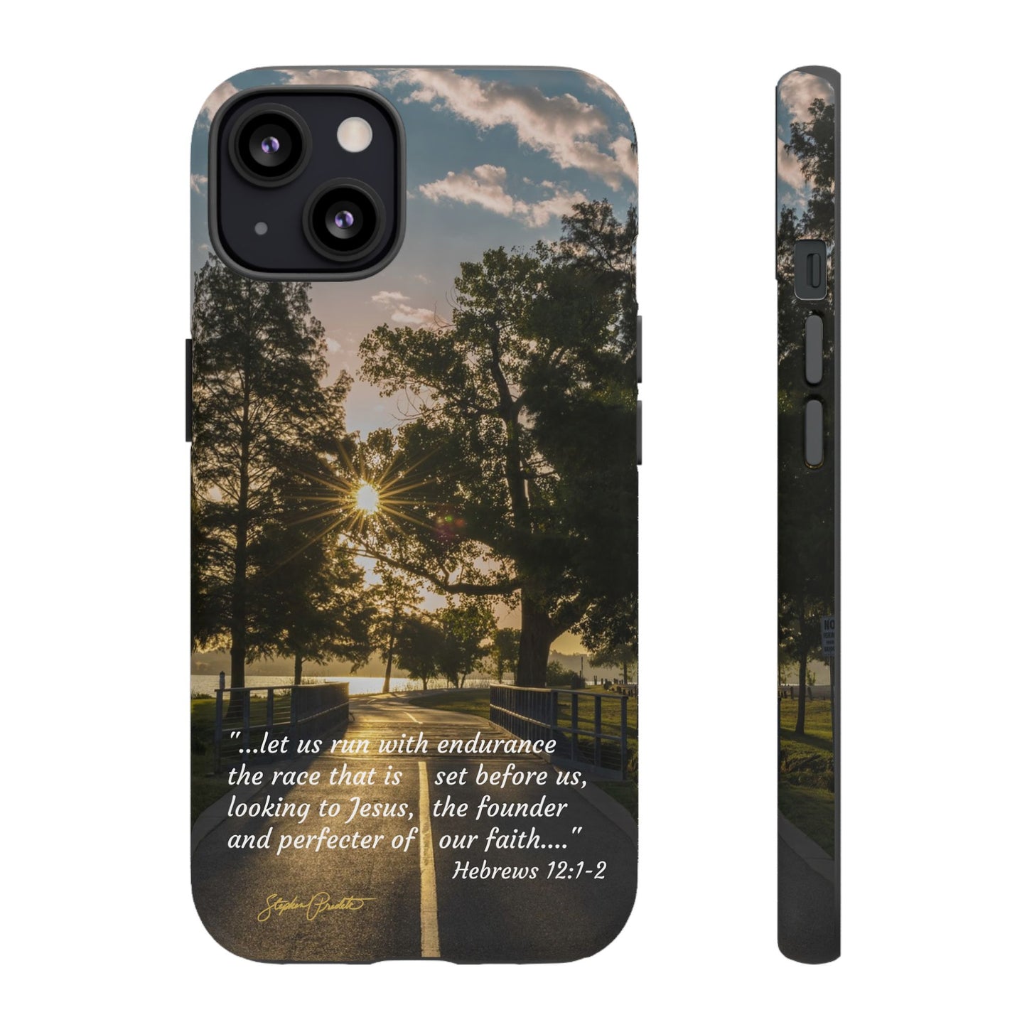 Phone Tough Case -- Heb. 12:1-2 -- Sunrise on the Running Path at White Rock Lake