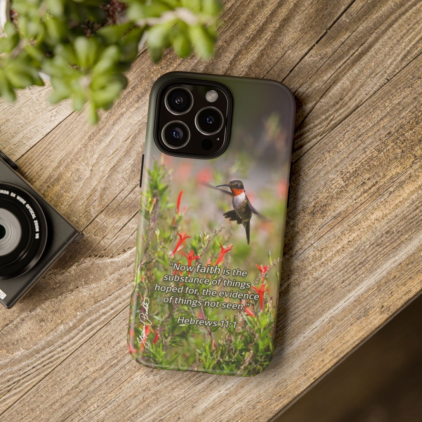 Phone Tough Case -- Heb. 11:1 -- Ruby-throated Hummingbird