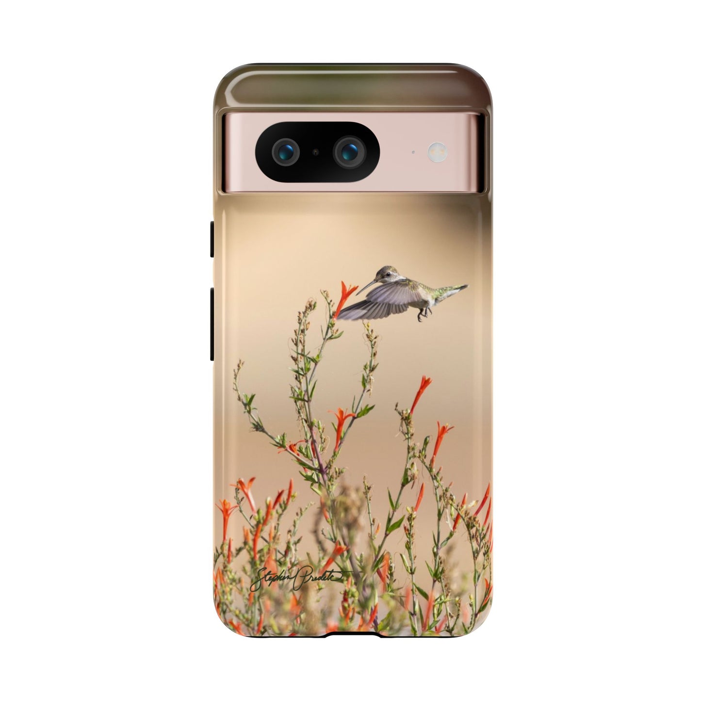 Phone Tough Case -- Hummingbird at Red Flowers