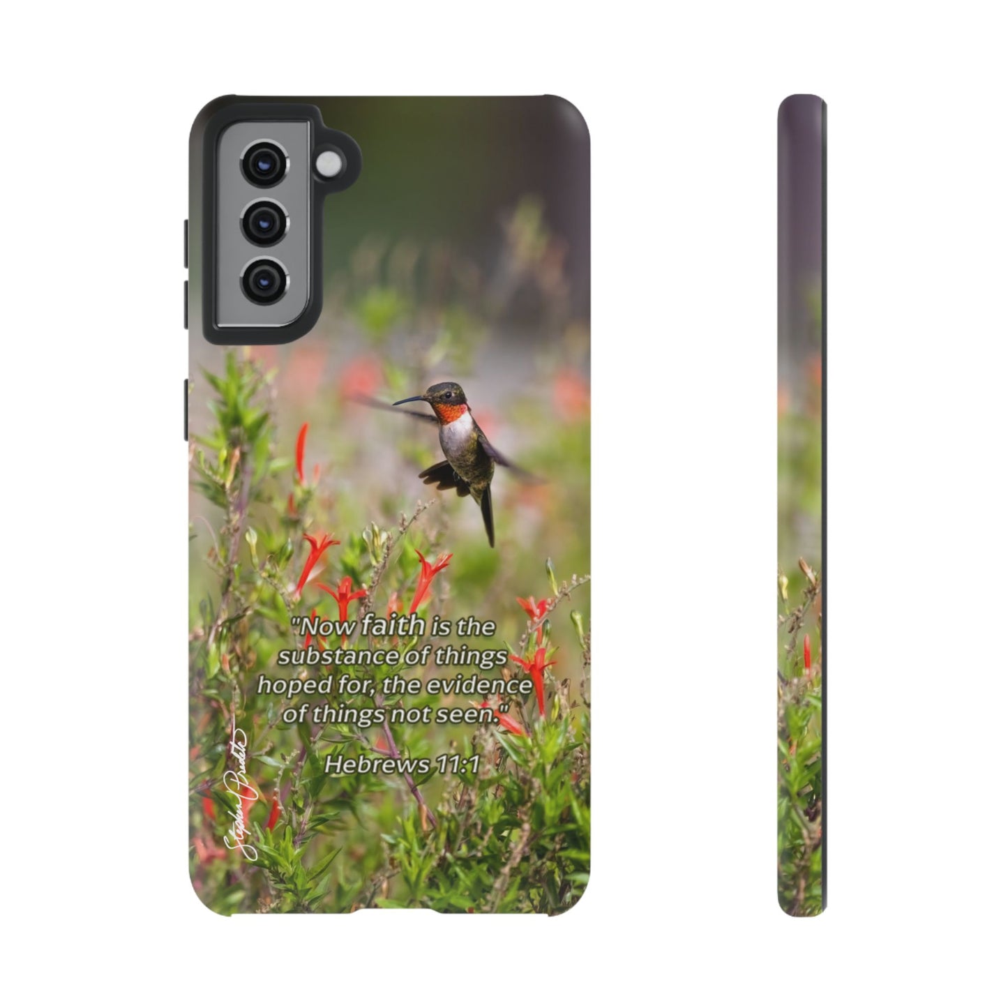 Phone Tough Case -- Heb. 11:1 -- Ruby-throated Hummingbird