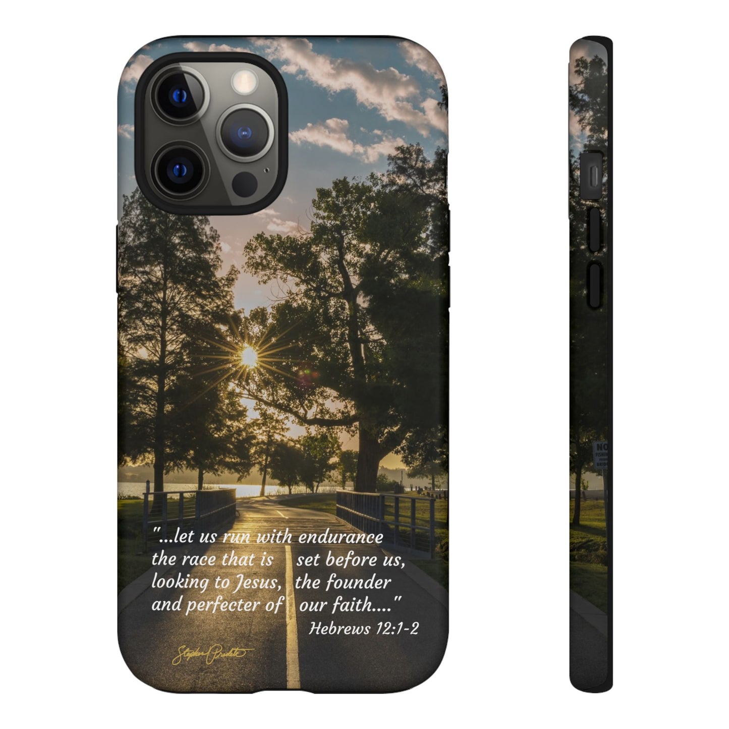 Phone Tough Case -- Heb. 12:1-2 -- Sunrise on the Running Path at White Rock Lake
