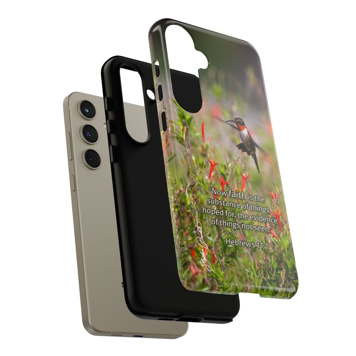 Phone Tough Case -- Heb. 11:1 -- Ruby-throated Hummingbird