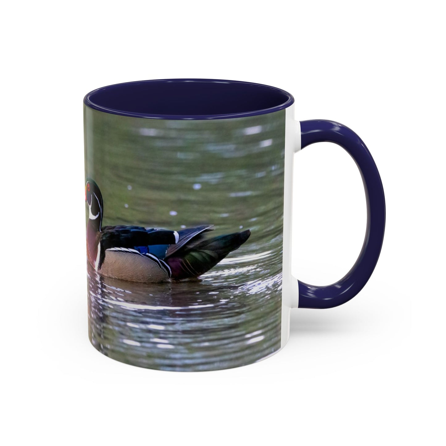 Accent Coffee Mug (11oz, 15oz) -- Wood Ducks Kissing