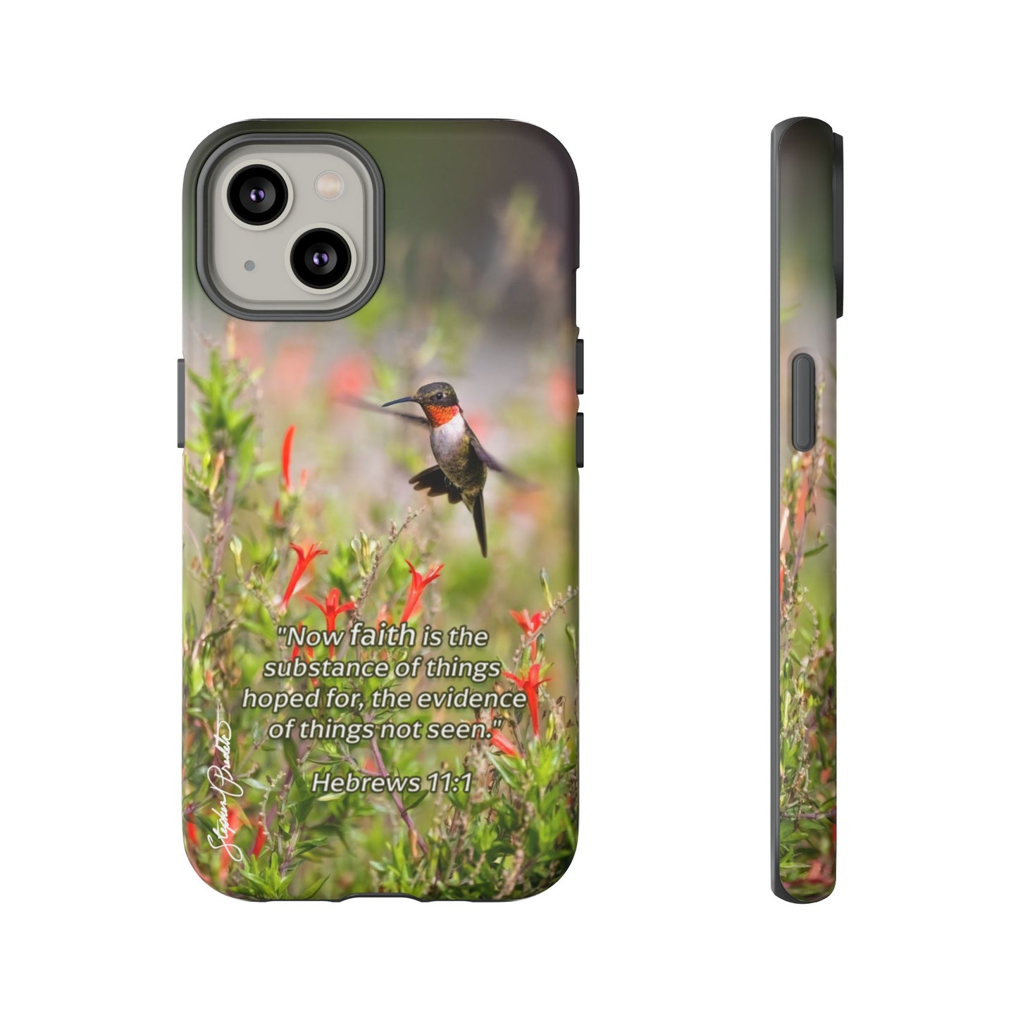 Phone Tough Case -- Heb. 11:1 -- Ruby-throated Hummingbird
