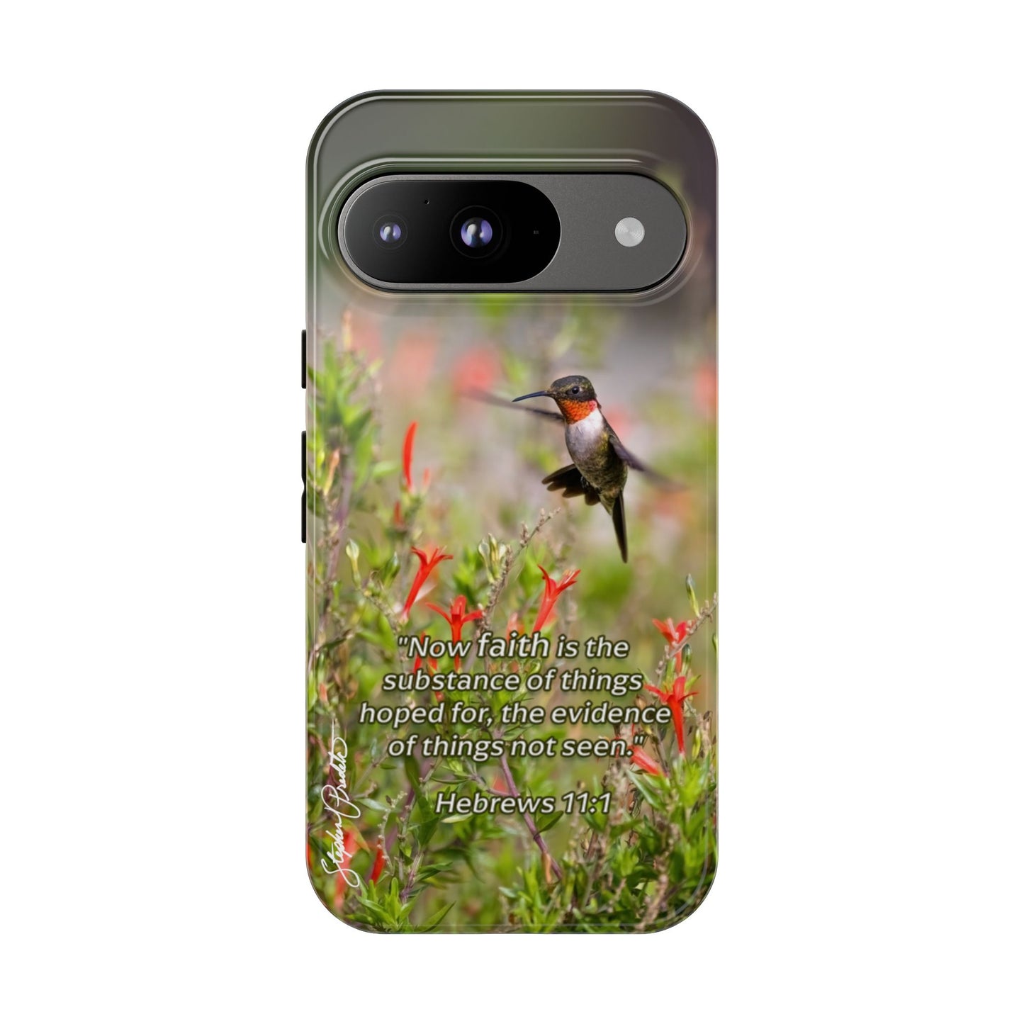 Phone Tough Case -- Heb. 11:1 -- Ruby-throated Hummingbird