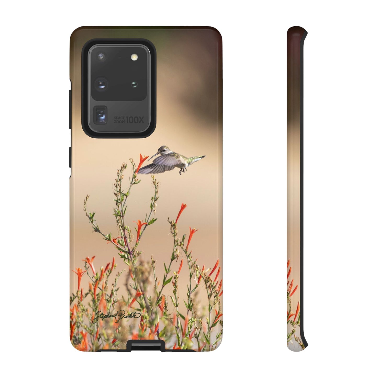 Phone Tough Case -- Hummingbird at Red Flowers
