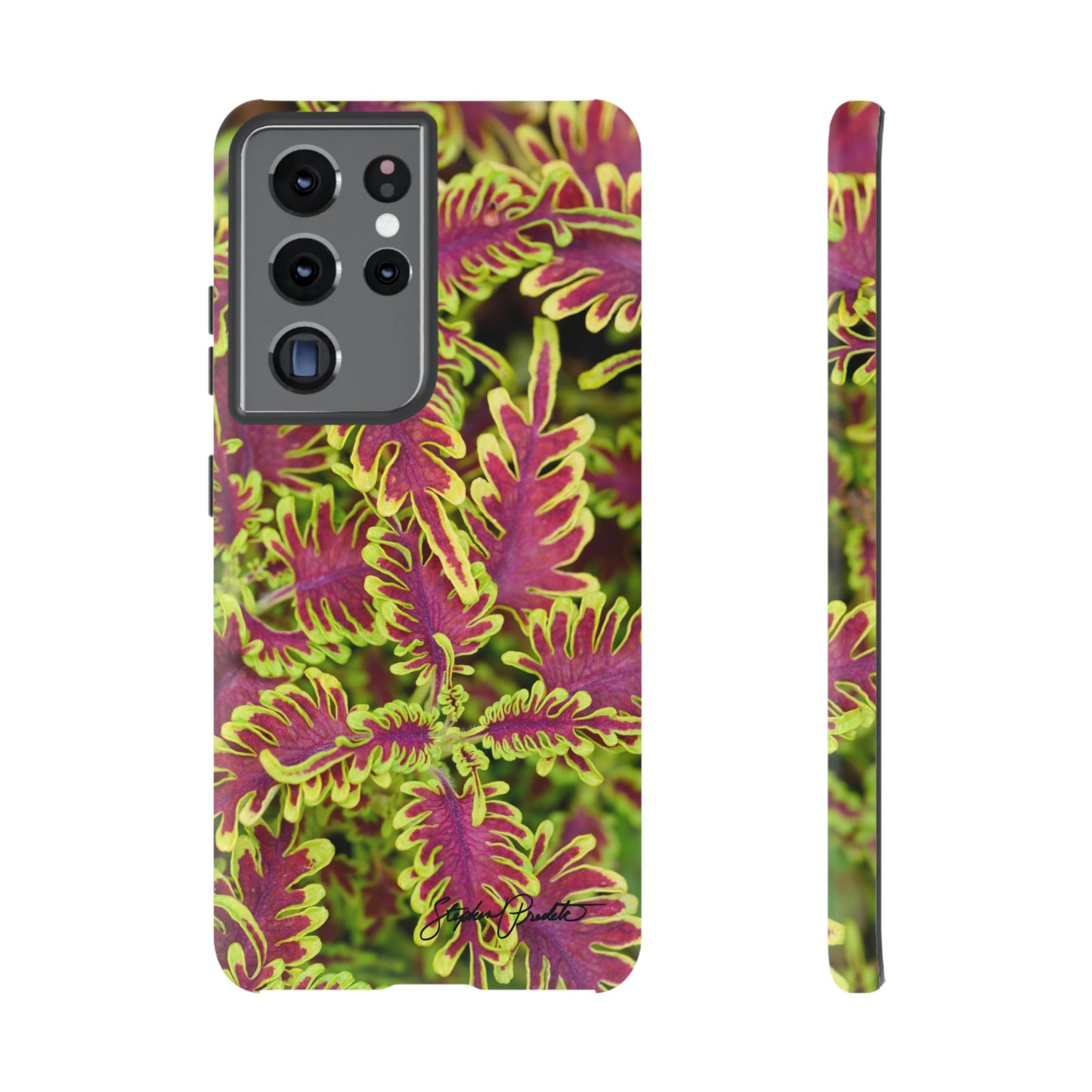 Phone Tough Case — Vibrant Variegated Botanical Design with Coleus Leaves