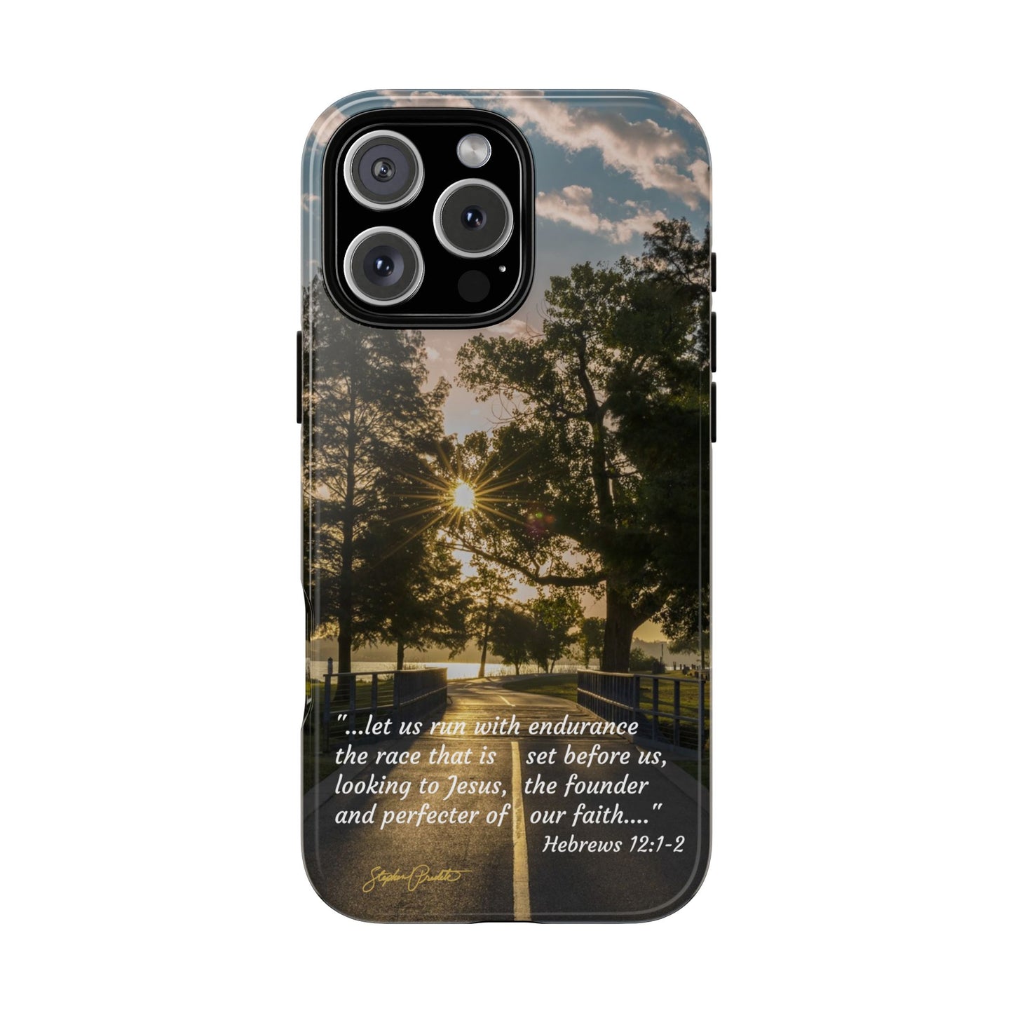 Phone Tough Case -- Heb. 12:1-2 -- Sunrise on the Running Path at White Rock Lake