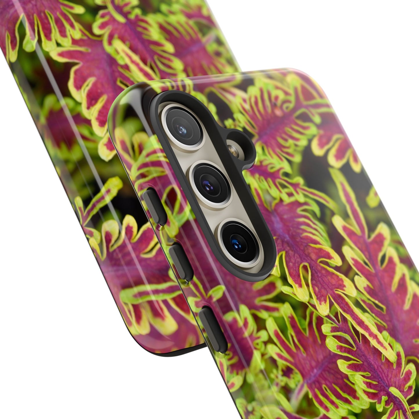Phone Tough Case — Vibrant Variegated Botanical Design with Coleus Leaves