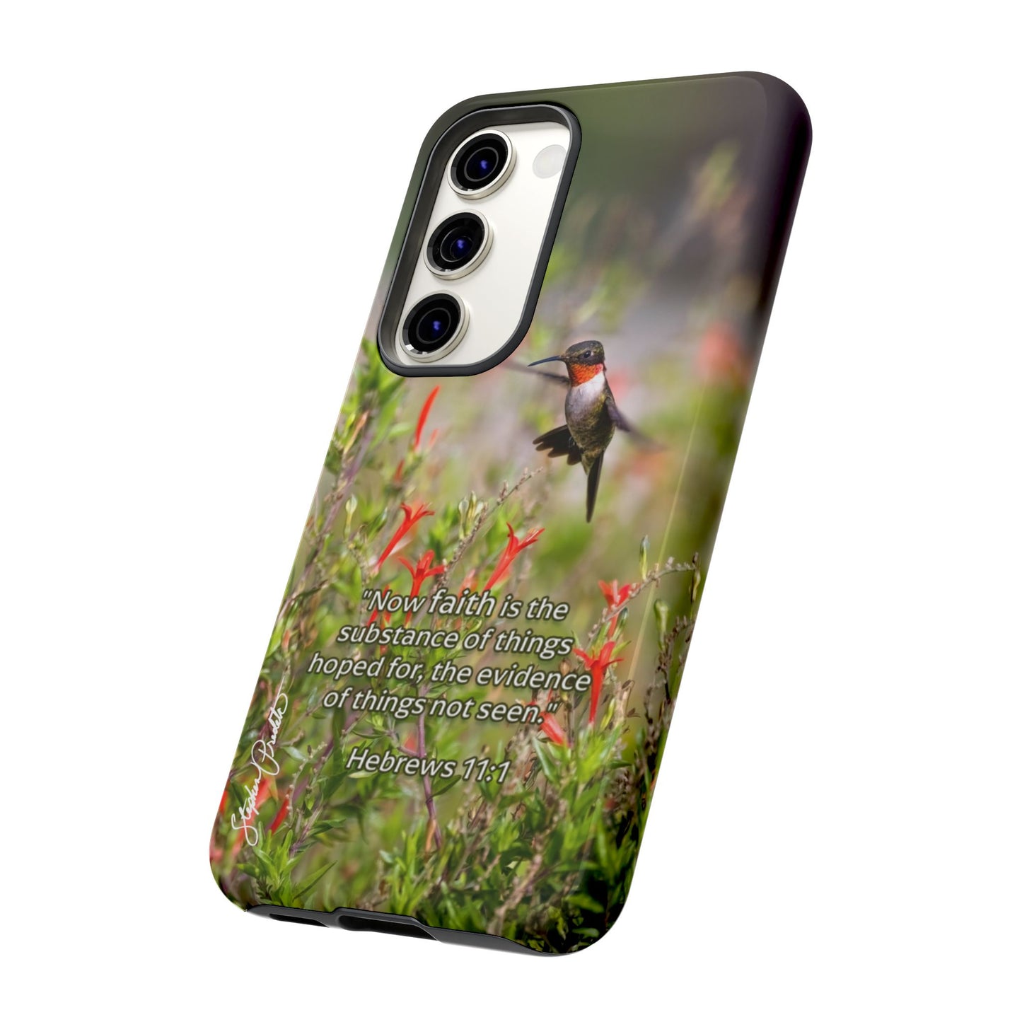 Phone Tough Case -- Heb. 11:1 -- Ruby-throated Hummingbird
